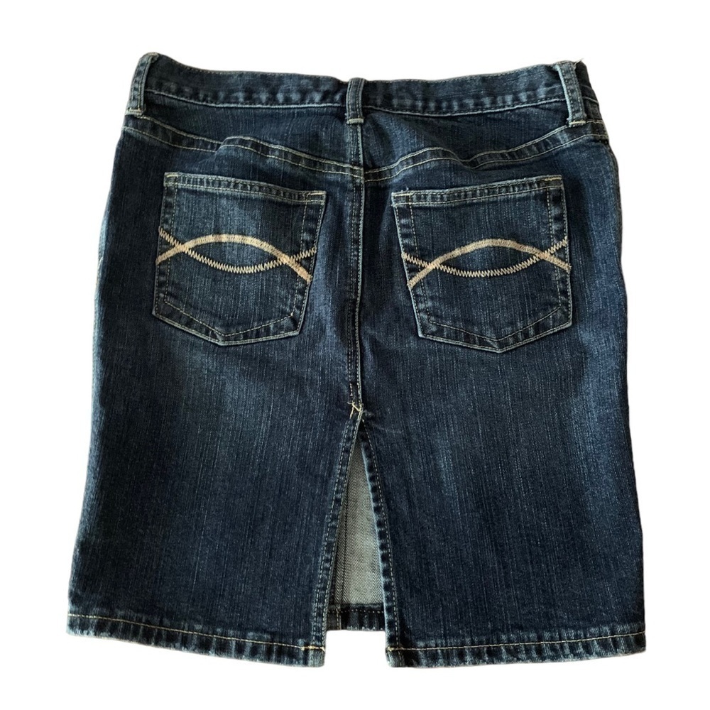 Abercrombie & Fitch A&F Y2K Vintage Denim Mini Pencil Skirt Dark Wash Sz 4